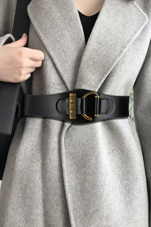 Retro Style Waist-hugging Wide Leather Belt-consonak
