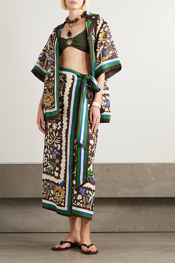 Moroccan Oversized Printed Shirt Dress Set | Consonak