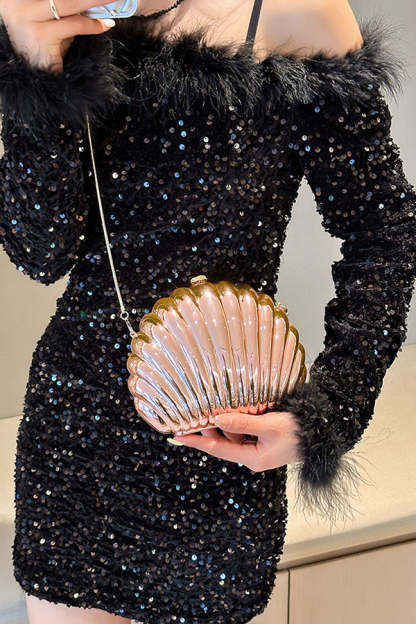 Fashionable and Elegant Chain Lock Shell Bag-consonak