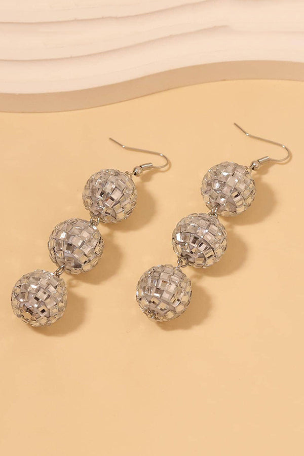Fashionable Super Sparkly Disco Ball Earrings-consonak