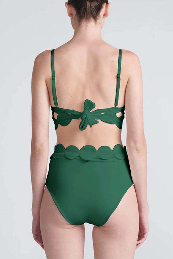 Sexy Sling Cutout High-waisted Stretch Bikini Swimsuit-consonak