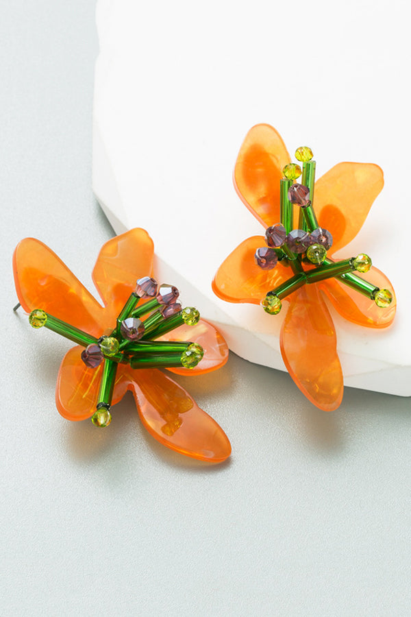 Colorful Acrylic Hand-woven Flower Earrings | Consonak
