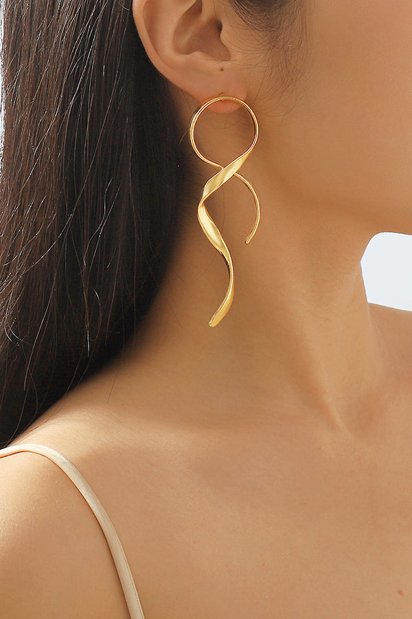 Simple Geometric Wrap Asymmetrical Earrings-consonak