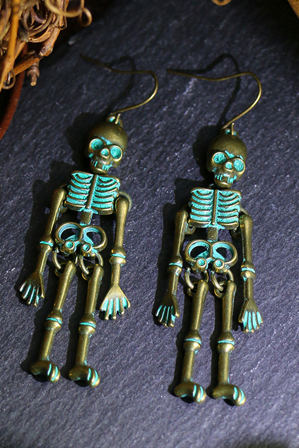 Halloween Dark Style Skull Earrings-consonak