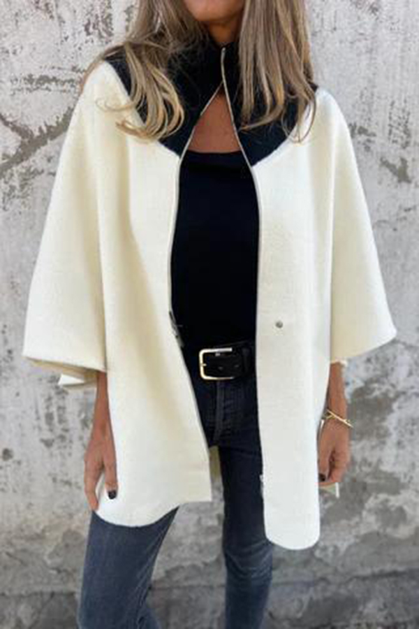 Fashionable Casual Stand Collar Zippered Loose Jacket-consonak