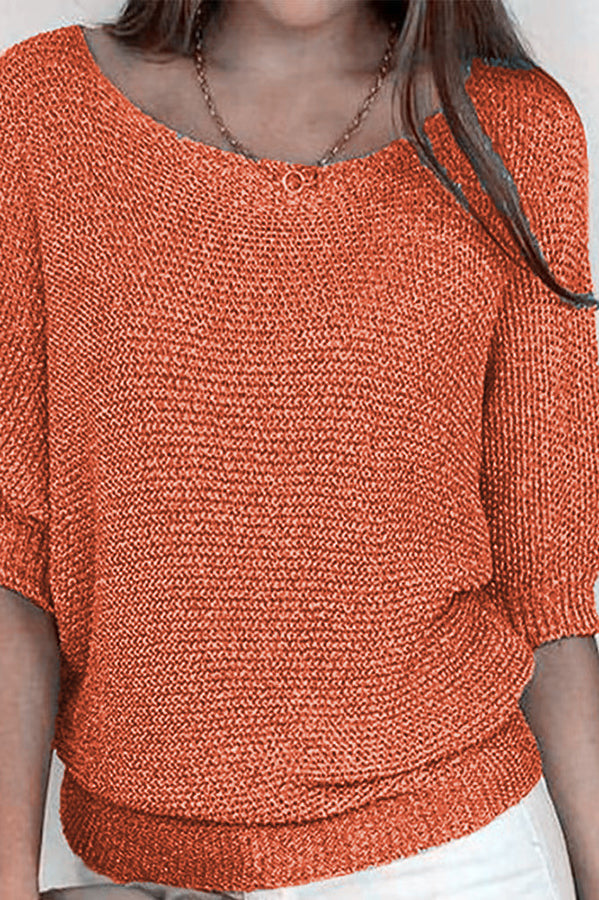 Crew Neck Knitted Half Sleeve Sweater | Consonak