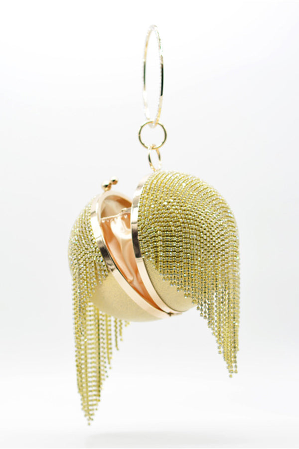 Fashionable Tassel Diamond Ball Evening Handbag-consonak