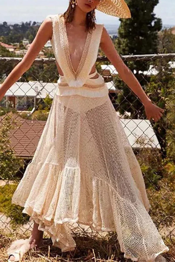 Sexy See-through Mesh Lace Resort Beach Skirt | Consonak