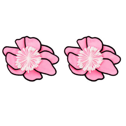 Fashionable Fabric Multi-layered Colorful Flower Earrings-consonak