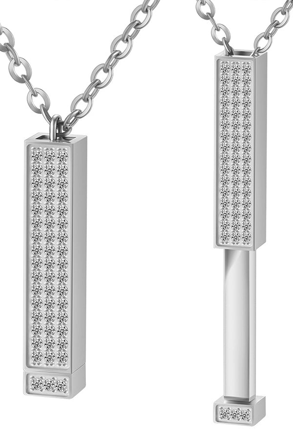 Stainless Steel Diamond Nesting Doll Retractable Three-dimensional Rod Necklace | Consonak