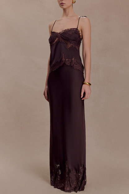 Nina Satin Lace Detail Thin Tie Up Straps Loose Tank-consonak