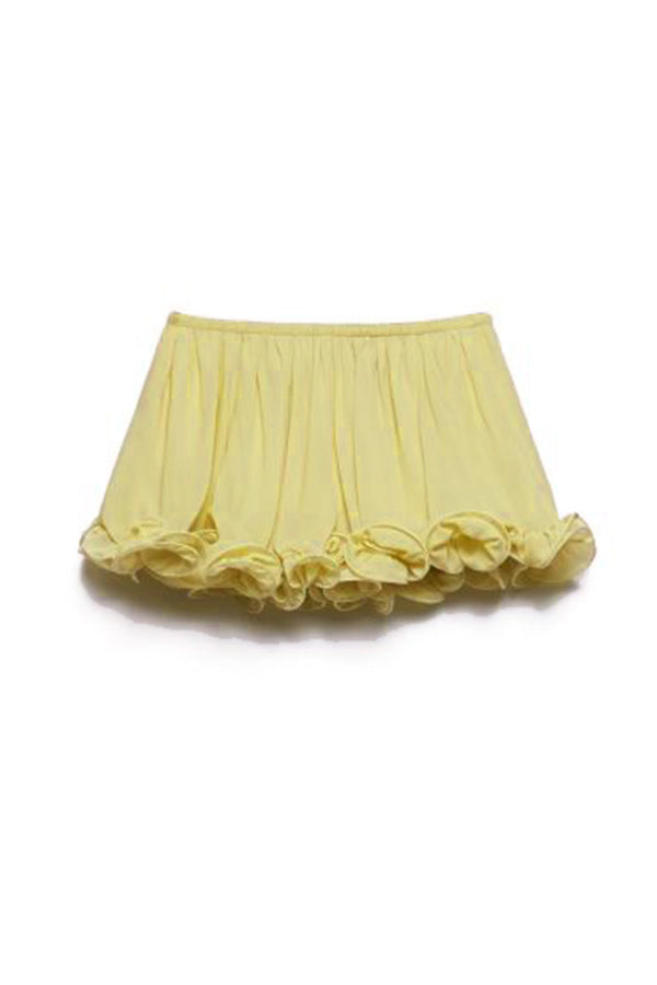 Romantic Drama Chiffon Wavy Ruffles Elastic Waist Loose Shorts-consonak