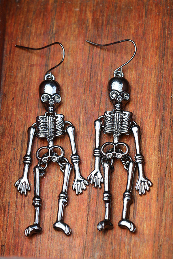 Halloween Dark Style Skull Earrings-consonak