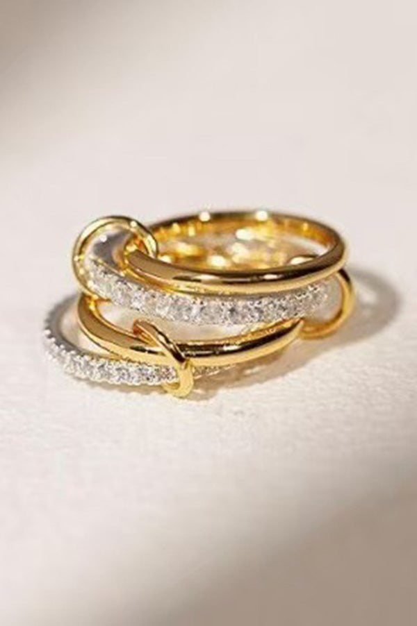 Interlocking Stacked Diamond Rings | Consonak