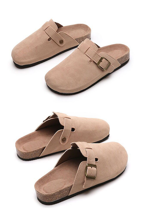 Flat Half Slippers Casual Outer Wear Round Toe Half Slippers-consonak