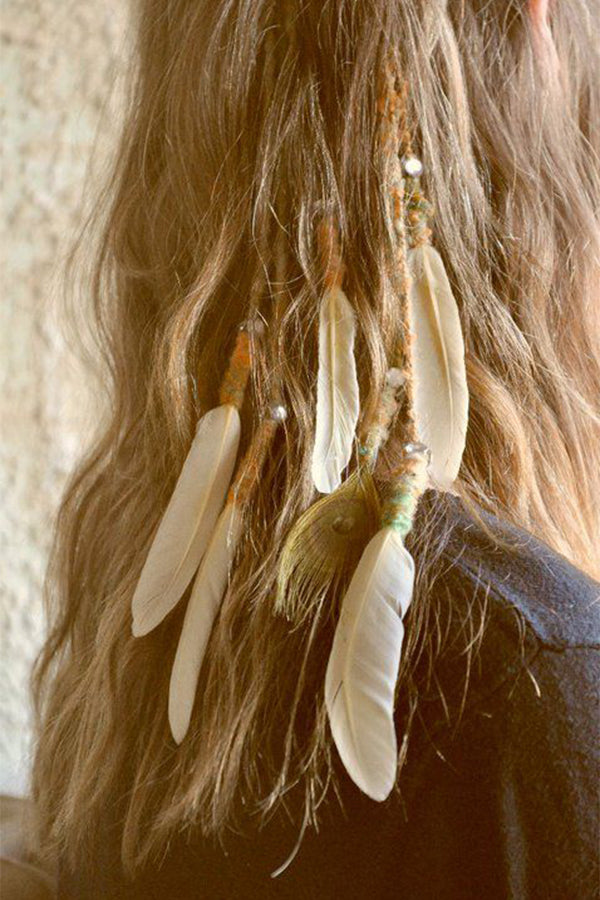 Bohemian Style Colorful Handmade Feather Tassel Hair Clip | Consonak