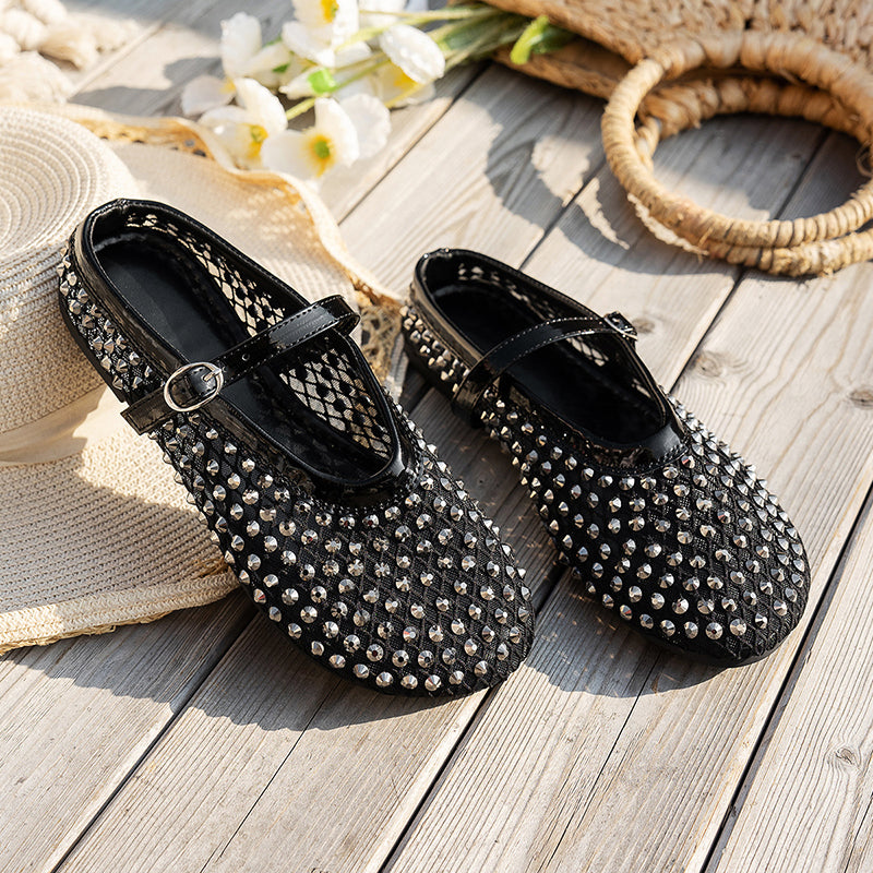 Fashionable Rhinestone Elegant French Buckle Sandals-consonak