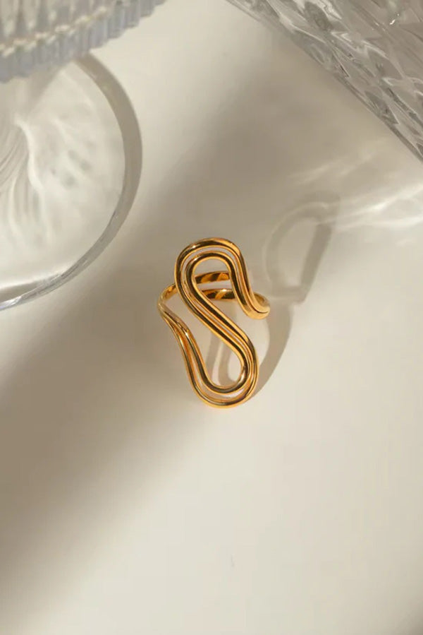 Stylish and Simple Linear Stainless Steel Ring-consonak