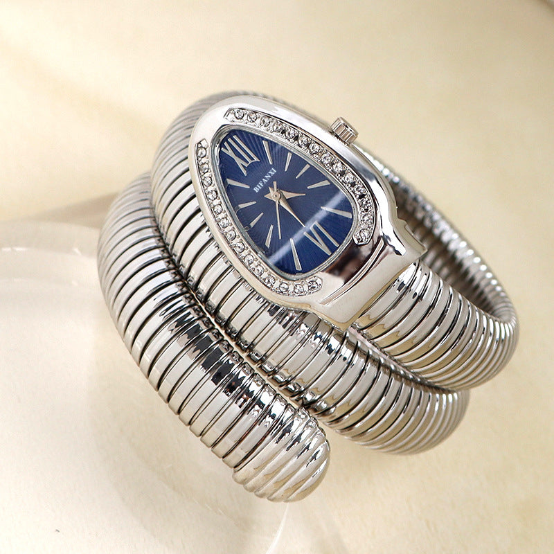 Fashionable Quartz Snake Bracelet Watch-consonak