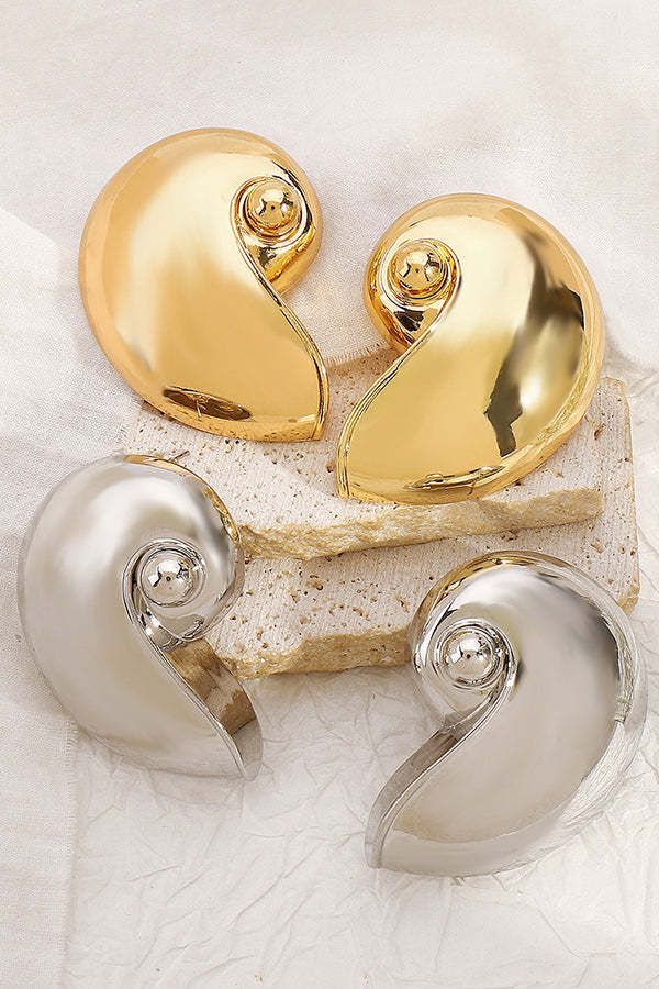 Fashionable Marine Style Shiny Conch Pendant Necklace and Earrings-consonak