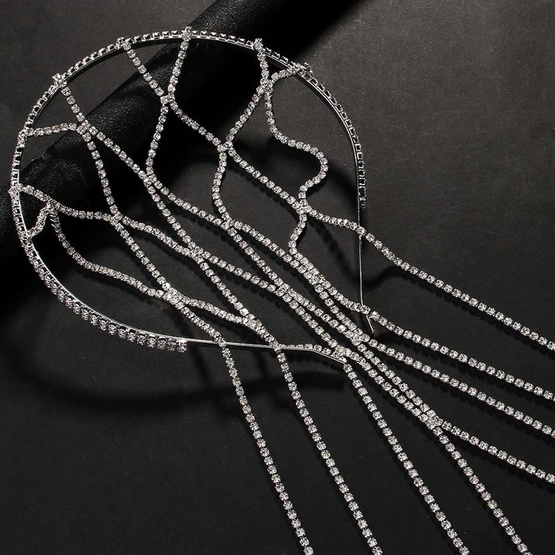 Fashionable and Light Luxury Rhinestone Tassel Headband | Consonak