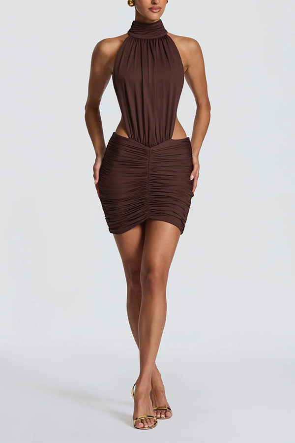 Thekla Ruched Cut-Out Mini Dress-Consonak