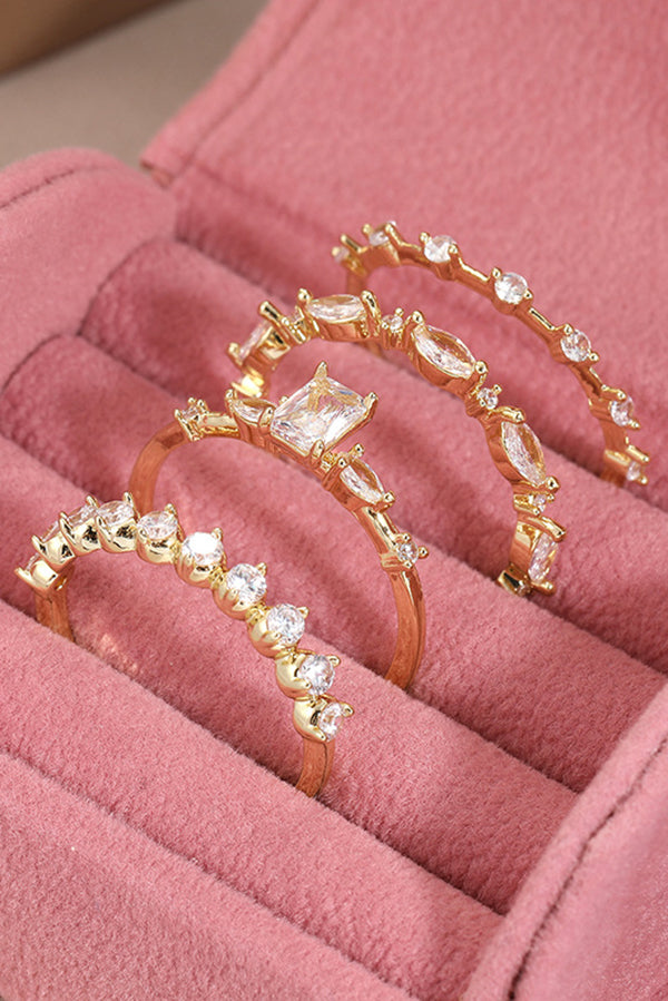 Delicate and Elegant Sparkling Zircon Ring-consonak