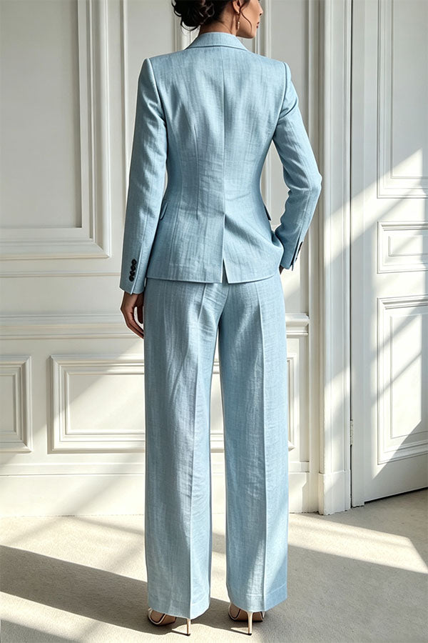 Minimalist Chic Tailored Blazer & Pleated Pant Suit-Consonak