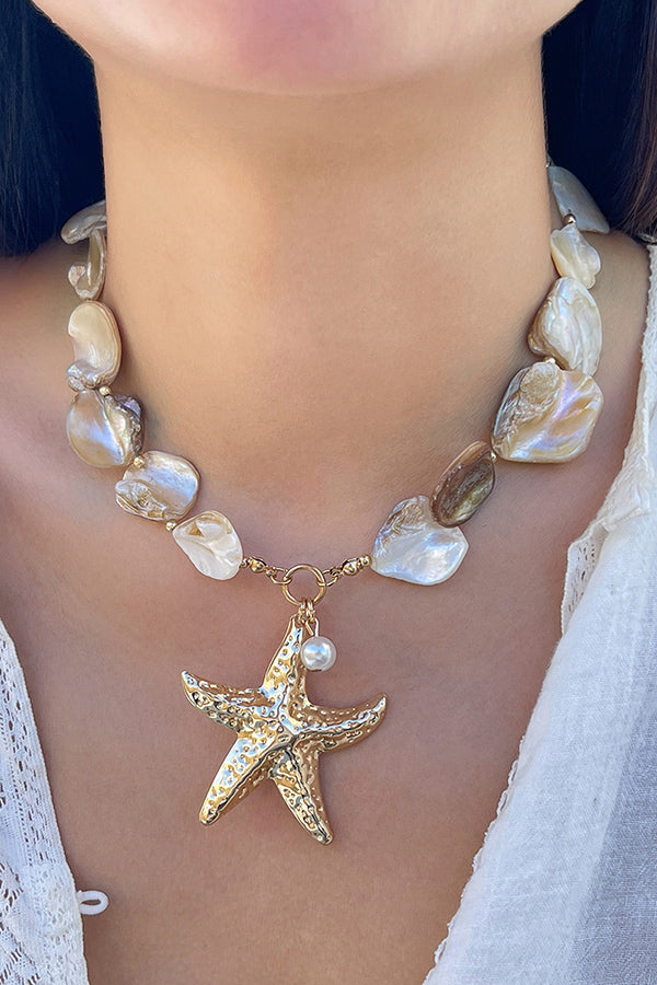 Resort Style Summer Starfish Shell Pearl Jewelry-consonak