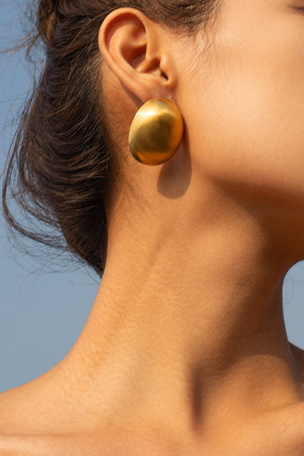 Fashion Frosted Oval Simple Earrings | Consonak