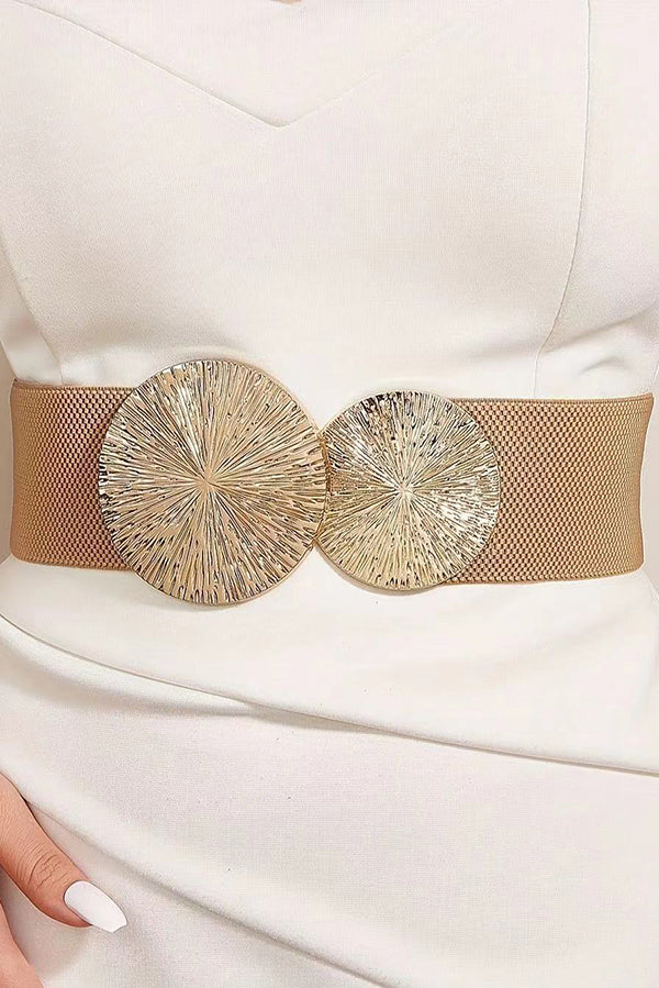 Fashionable Elastic Double Circle Decorative Wide Belt-consonak