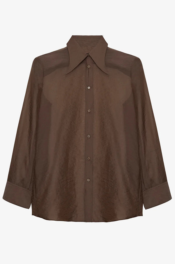Retro Sheer Loose Long-sleeved Casual Shirt-consonak