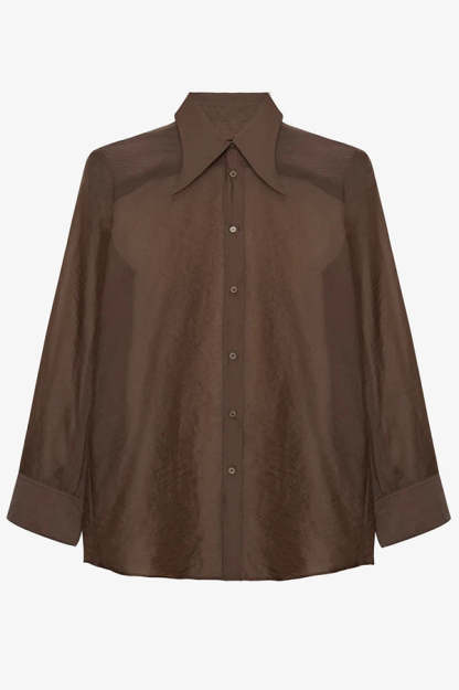 Retro Sheer Loose Long-sleeved Casual Shirt-consonak