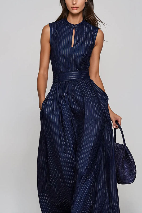 Hermanus Sleeveless Striped Wide Leg Jumpsuit-Consonak
