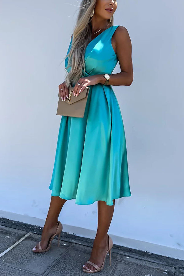 Hold You In My Memory Satin Midi Dress-consonak