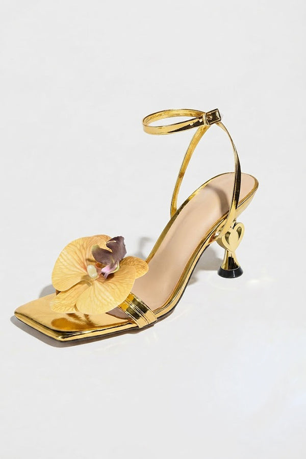Orchid-style Open-toe Stiletto Sandals-Consonak