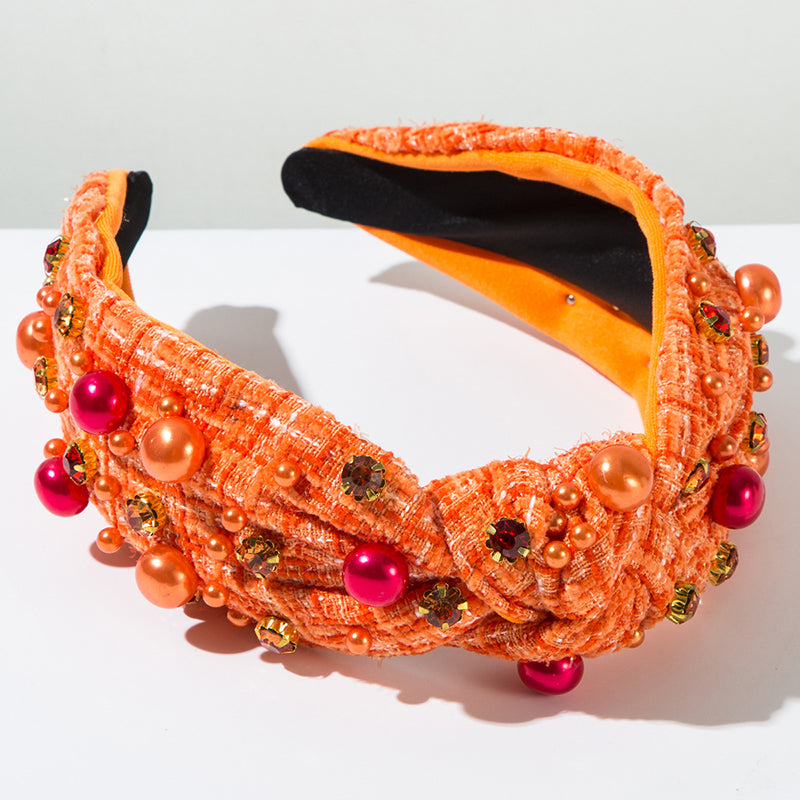 Halloween Fabric Knotted Diamond and Pearl Hair Accessories | Consonak