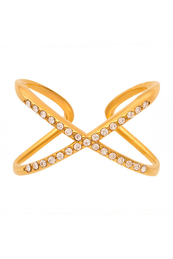 Elegant Super-shiny Zircon Star and Moon Irregular Geometric Ring-consonak