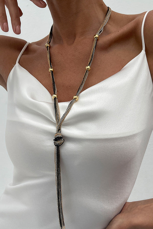 Simple Y-shaped Metal Tassel Chain Necklace | Consonak