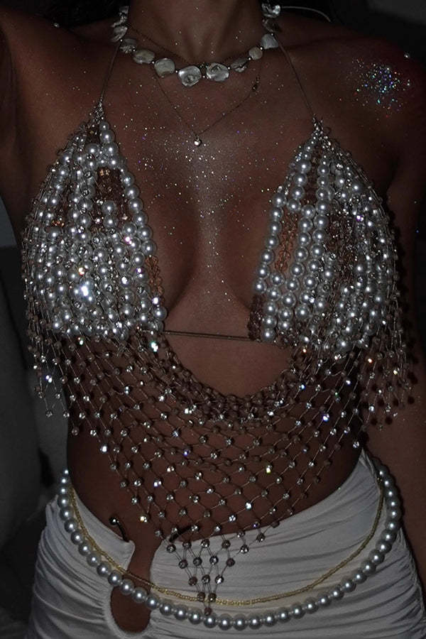 Fashionable Holiday Beach Multi-Layer Pearl Body Chain-consonak