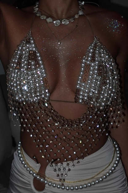 Fashionable Holiday Beach Multi-Layer Pearl Body Chain-consonak