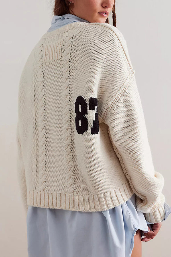 Fashionable Digital Jacquard Loose Long-sleeved Knit Sweater | Consonak