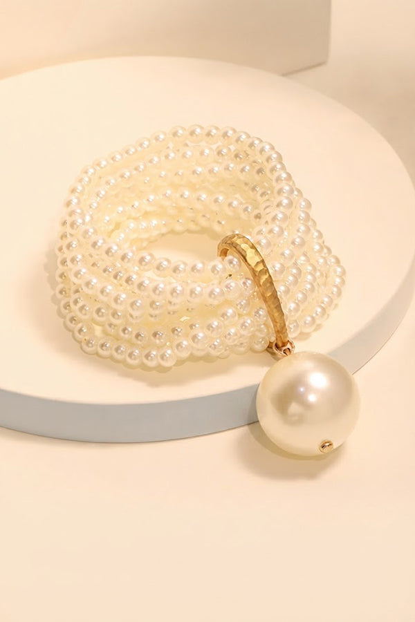Multi-strand Faux Crystal Bead Bracelet-Consonak
