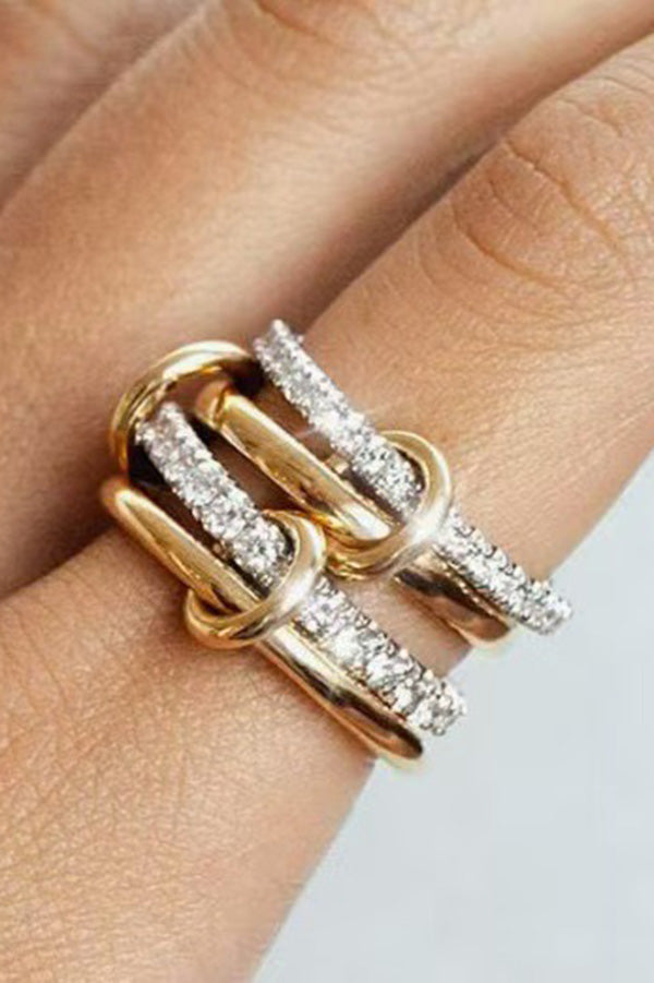 Interlocking Stacked Diamond Rings | Consonak
