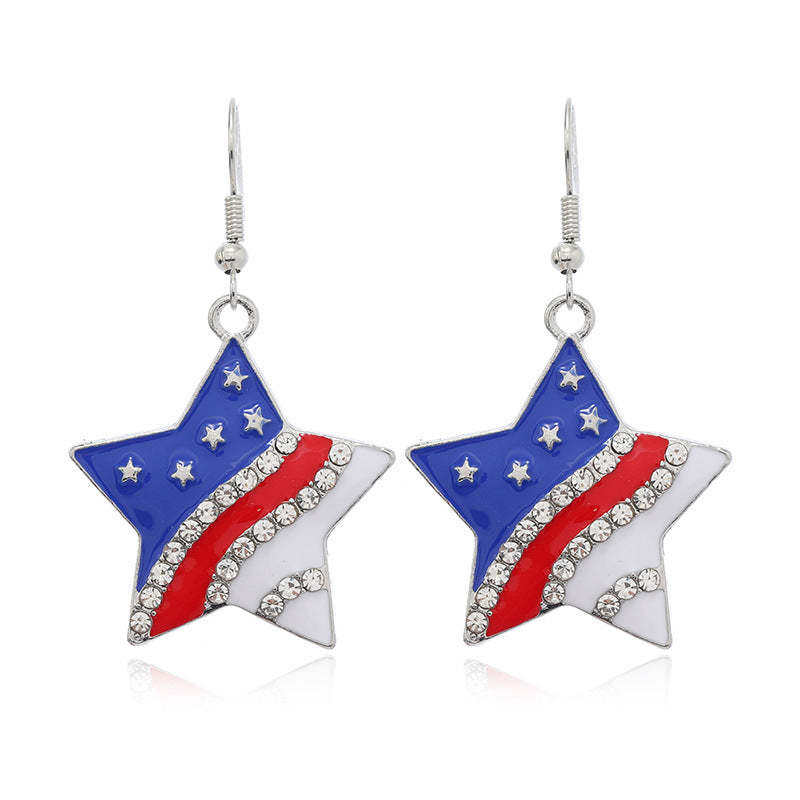 Independence Day American Flag Soft Metal Earrings-consonak