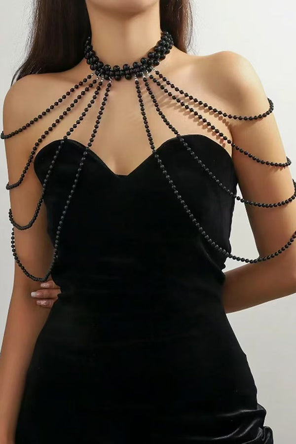 Pearl, Shell, and Conch Tassel Body Chain-Consonak