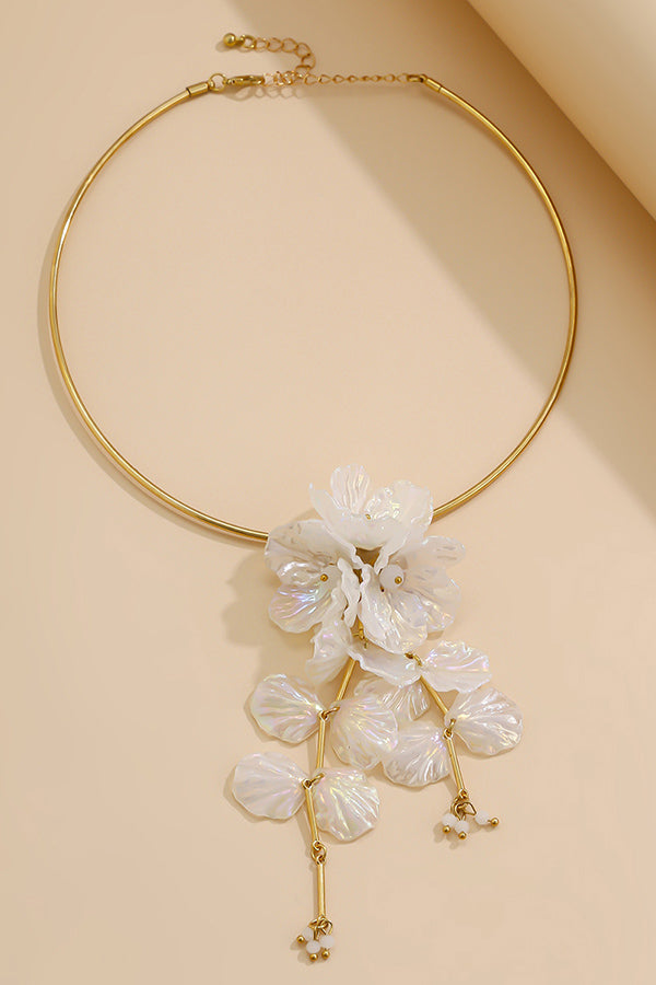 Fashionable Tassel Floral Mermaid Pearlescent Earrings | Consonak