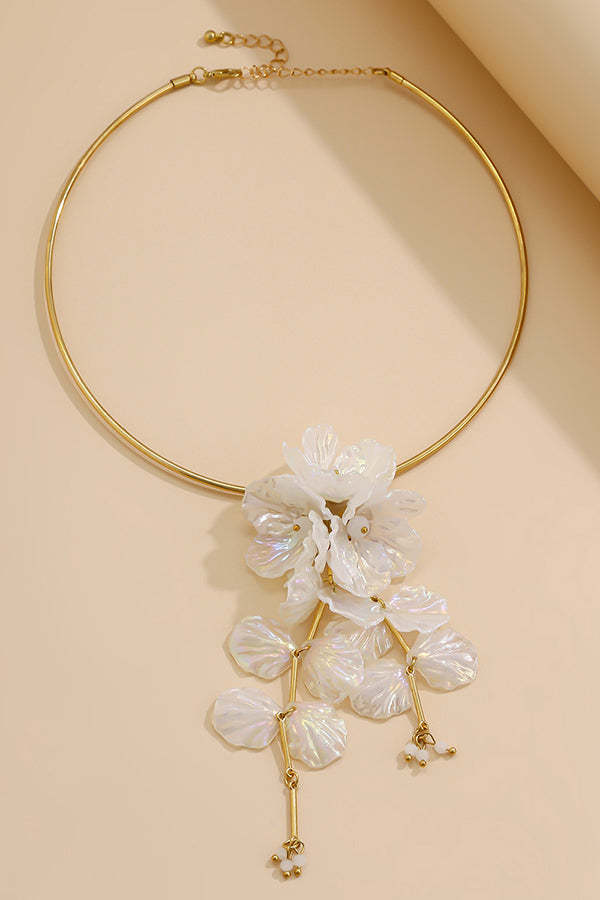 Fashionable Tassel Floral Mermaid Pearlescent Earrings-consonak