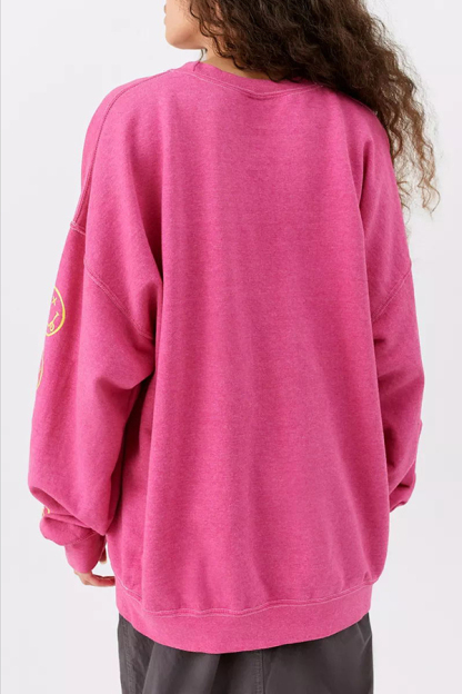 Emoji Print Pullover Long Sleeve Sweatshirt-consonak