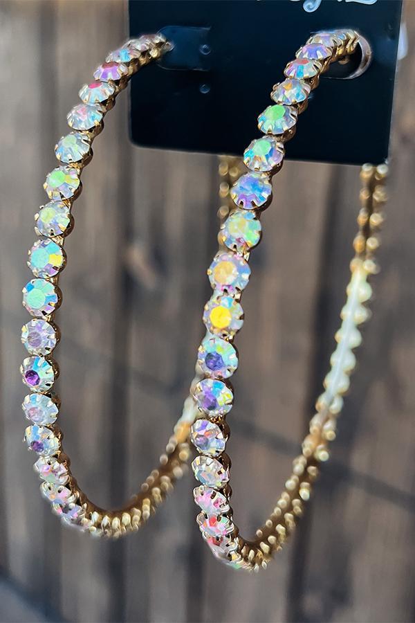 Acrylic Fancy Color Diamond Big Circle Diamond Earrings | Consonak